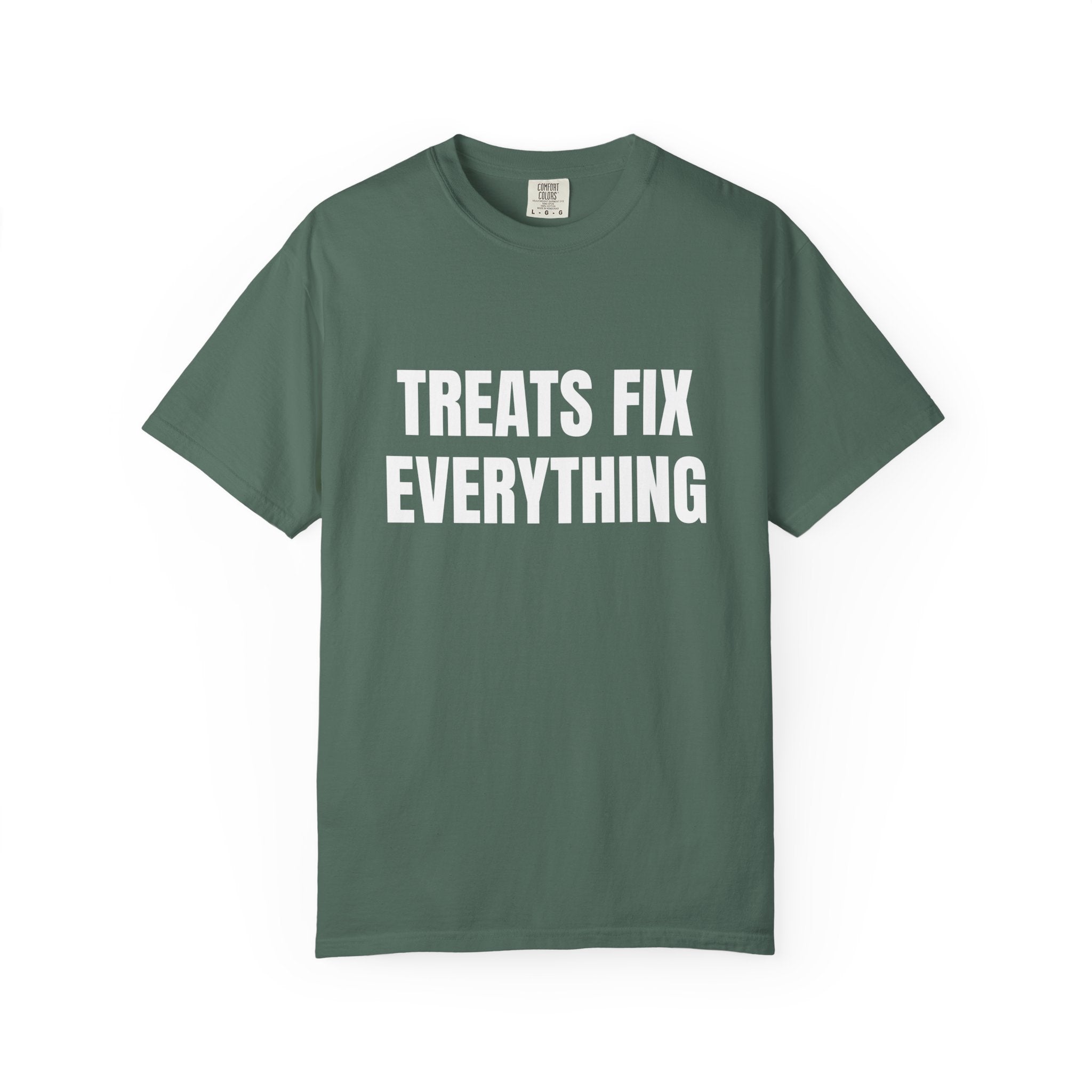 Treats Fix Everything Comfort Colors T-shirt in Blue Spruce