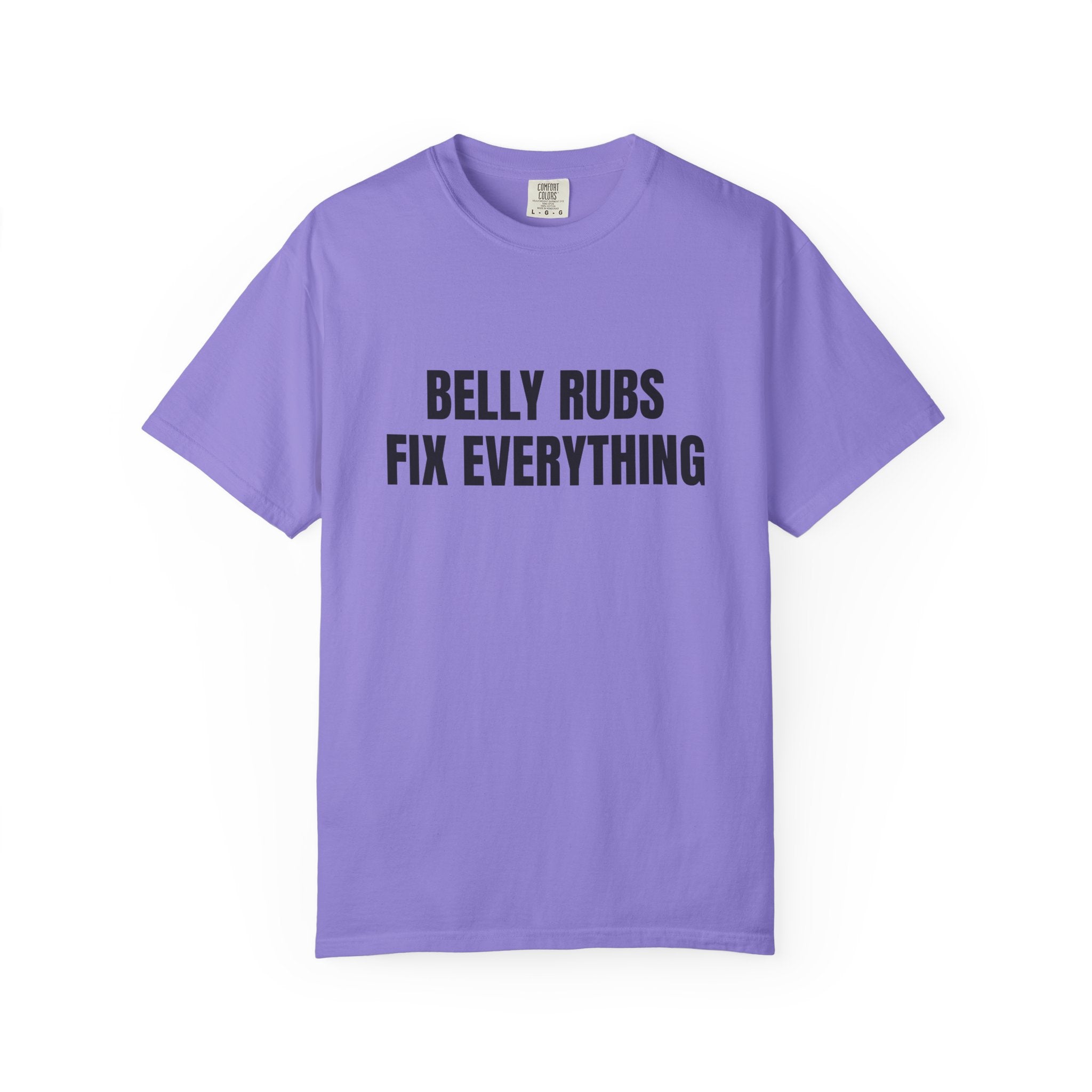 Belly Rubs Fix Everything Comfort Colors T-shirt in Violet