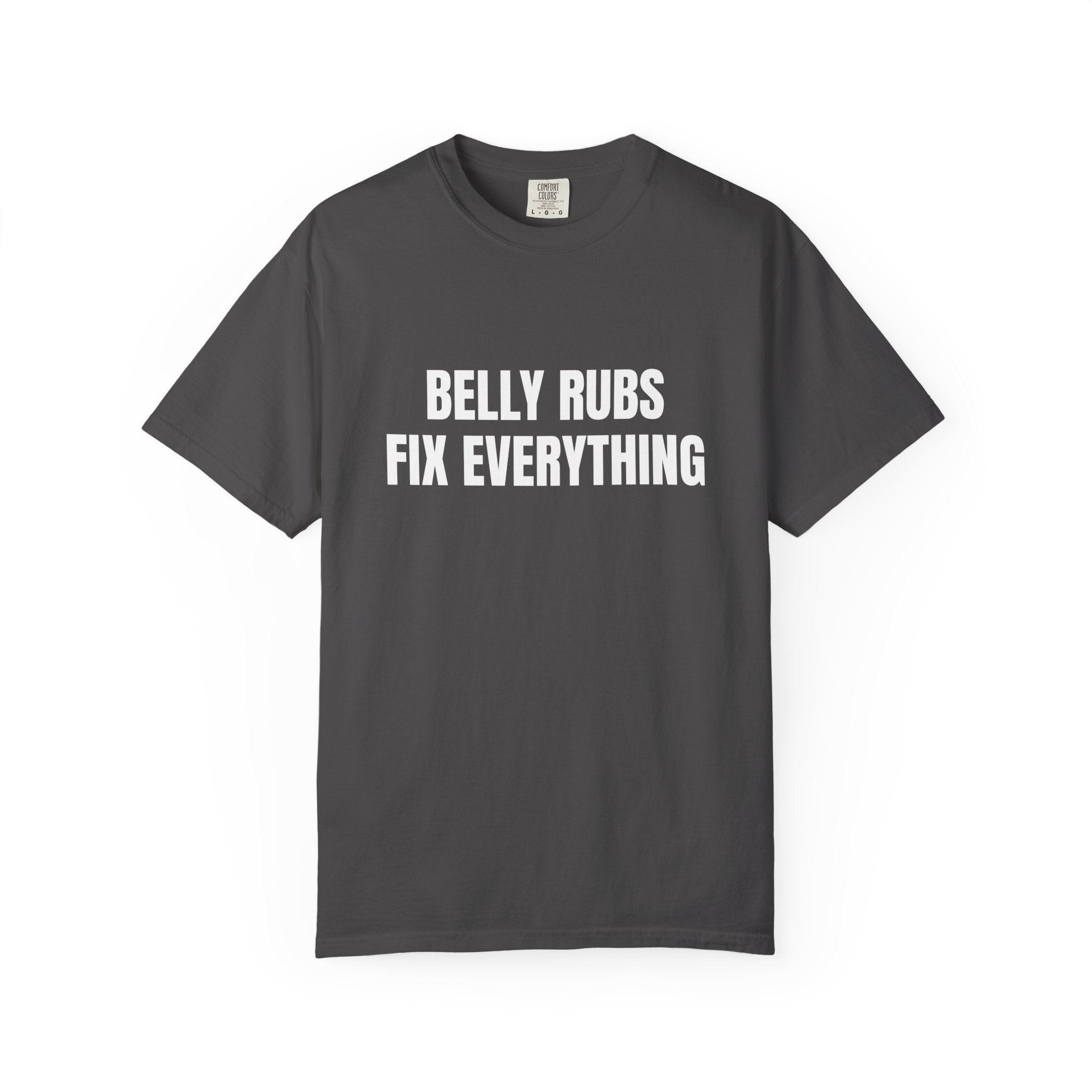Belly Rubs Fix Everything Comfort Colors T-shirt in Graphite