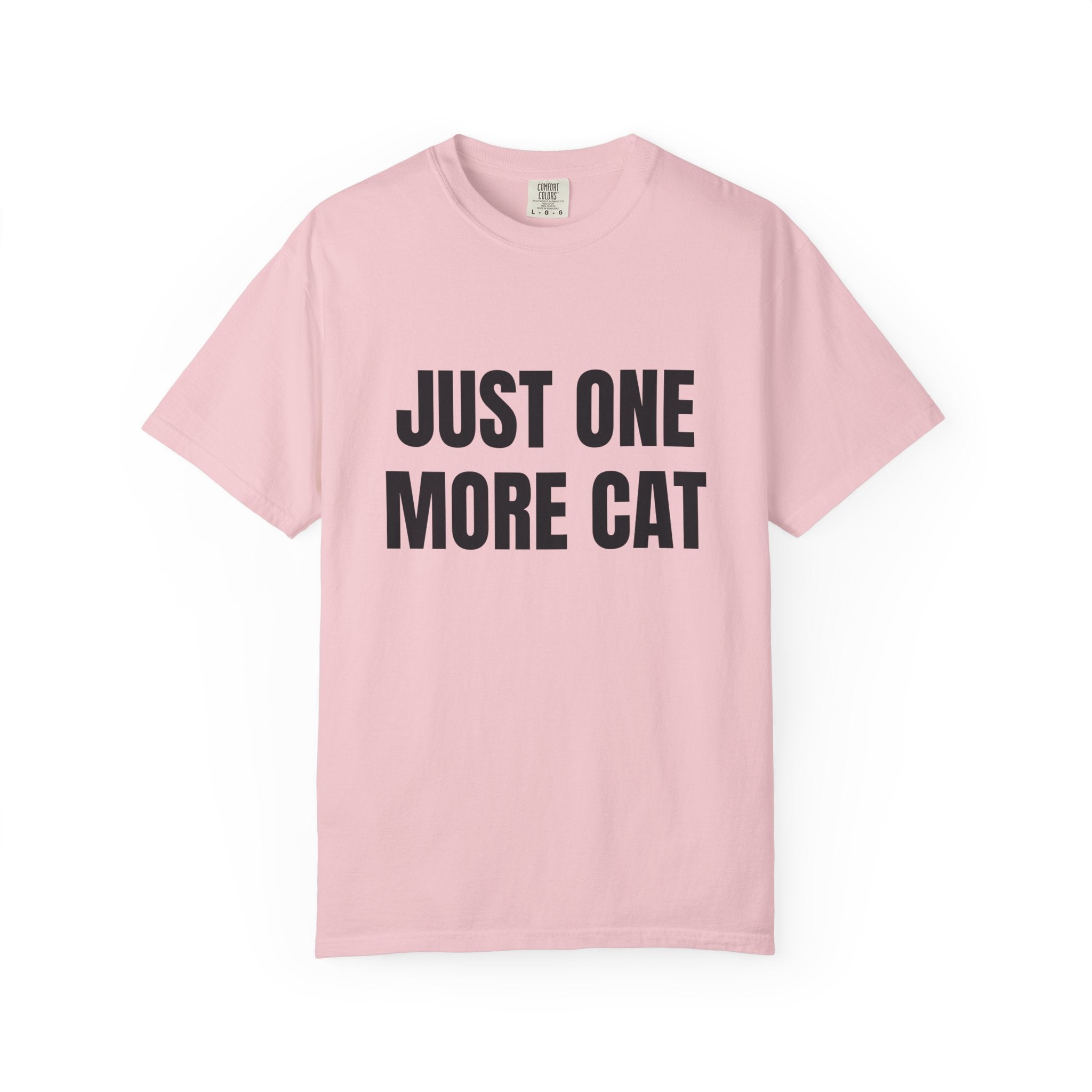 Just One More Cat Comfort Colors T-shirt in Blossom