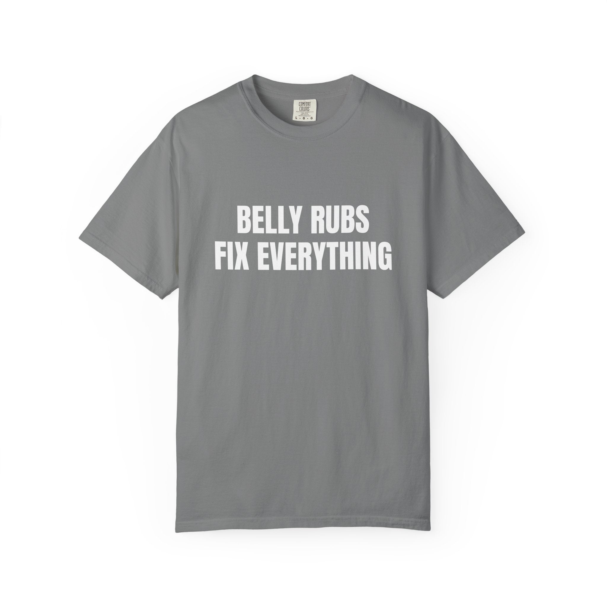 Belly Rubs Fix Everything Comfort Colors T-shirt in Grey