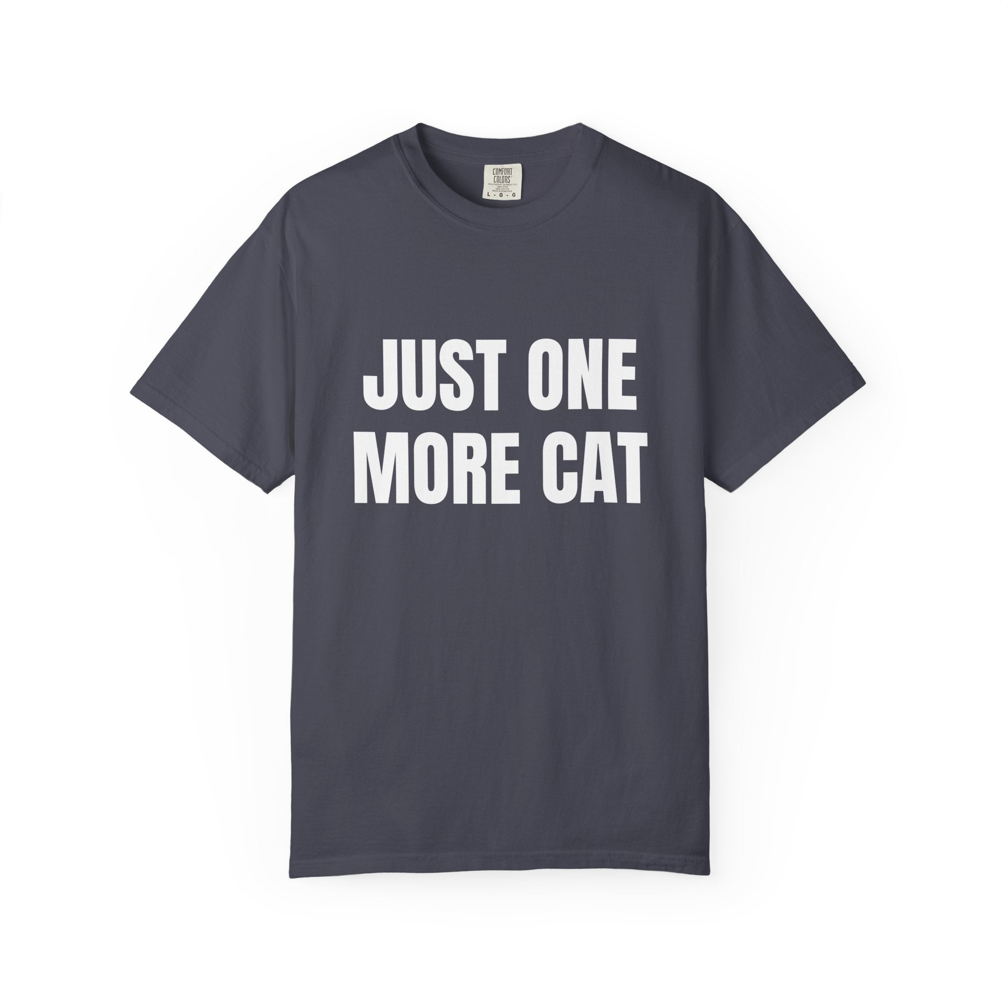 Just One More Cat Comfort Colors T-shirt in Navy