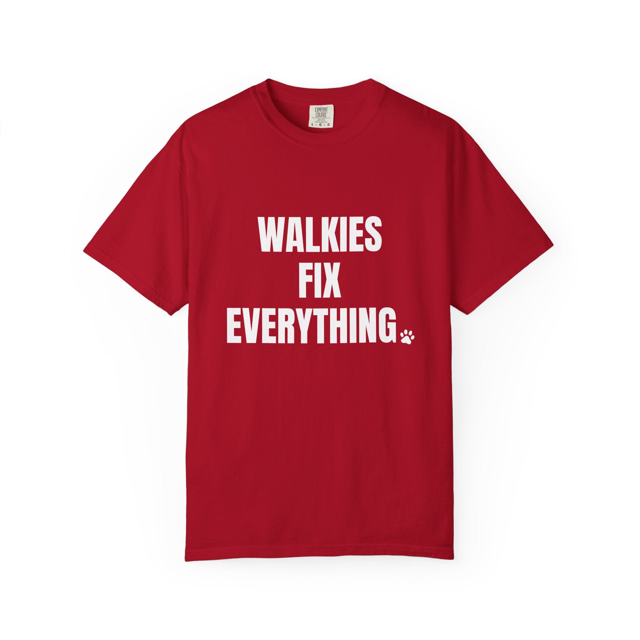Walkies Fix Everything Comfort Colors T-shirt in Red