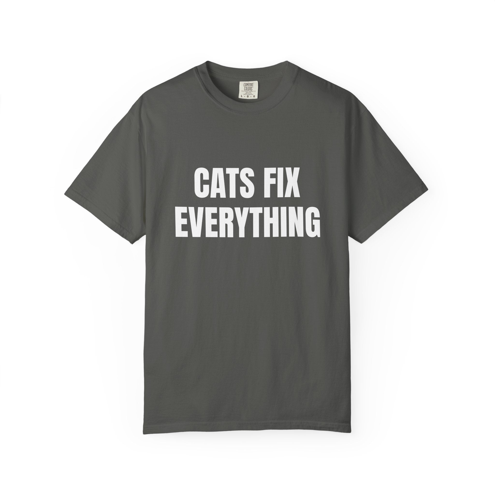 Cats Fix Everything Comfort Colors T-shirt in Pepper