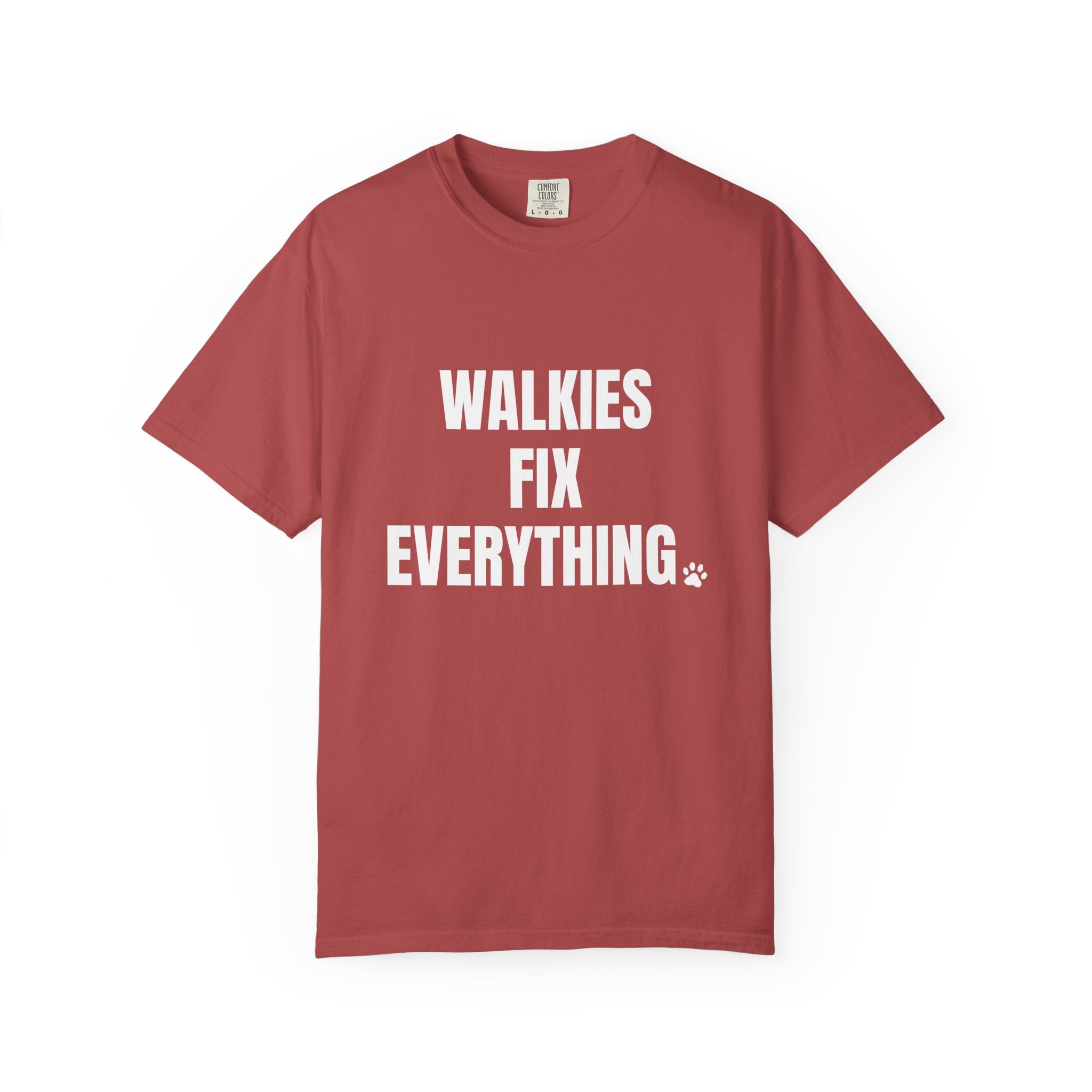 Walkies Fix Everything Comfort Colors T-shirt in Crimson