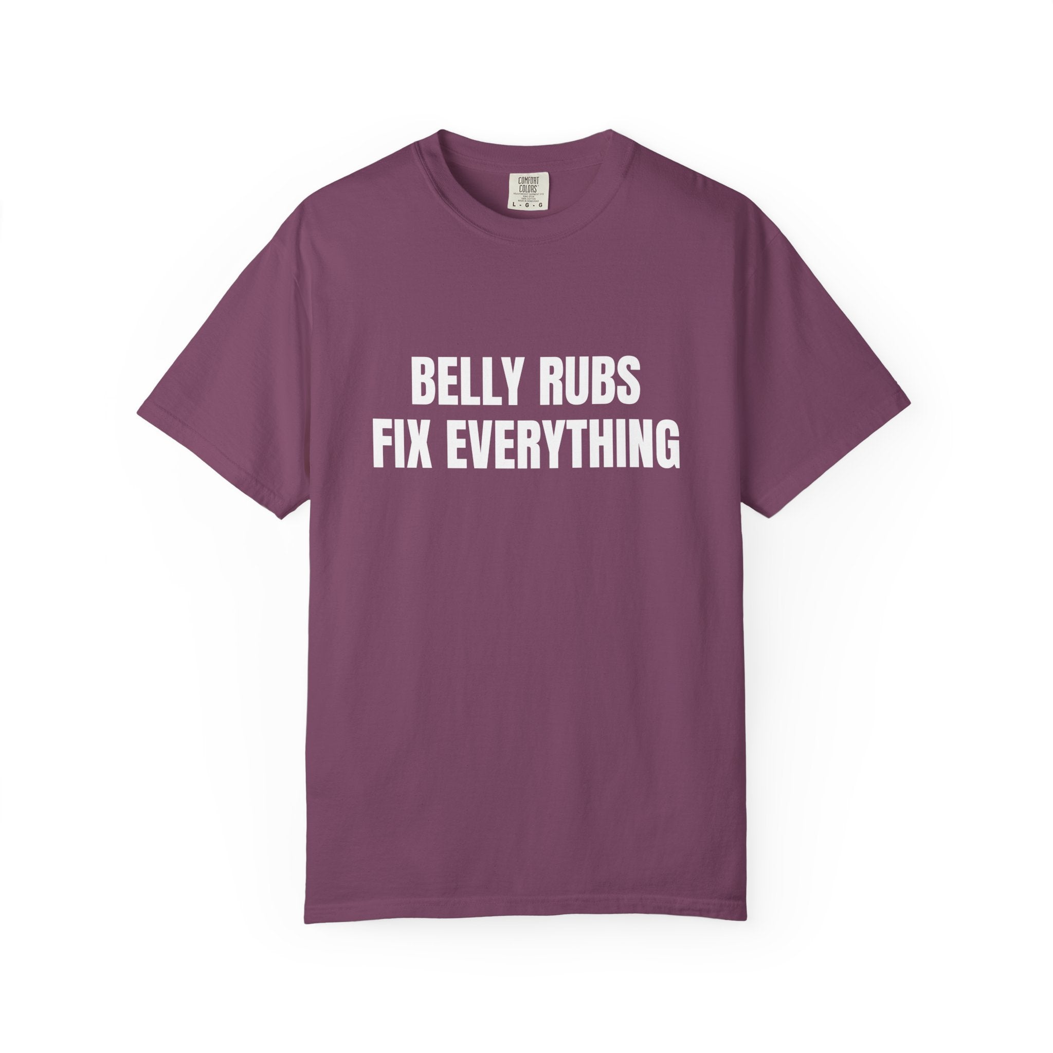 Belly Rubs Fix Everything Comfort Colors T-shirt in Berry