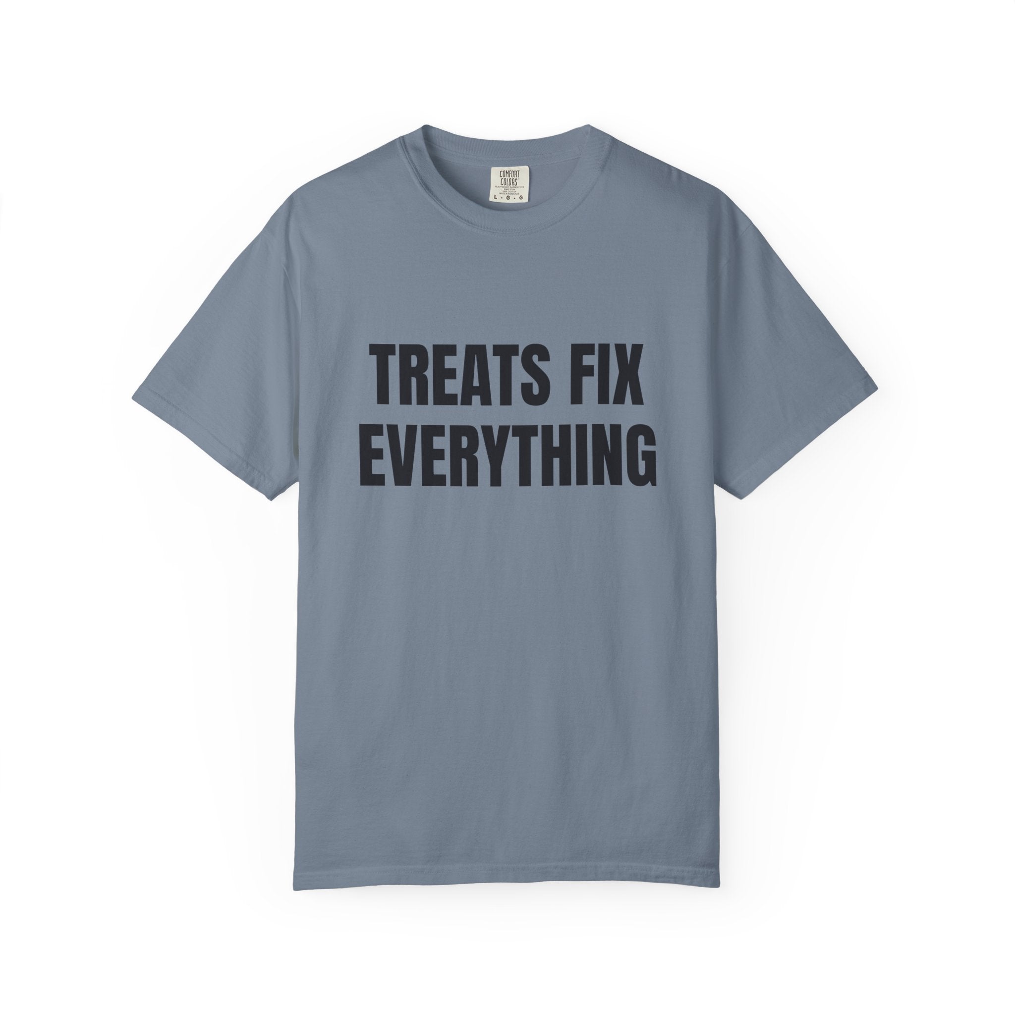 Treats Fix Everything Comfort Colors T-shirt in Blue Jean