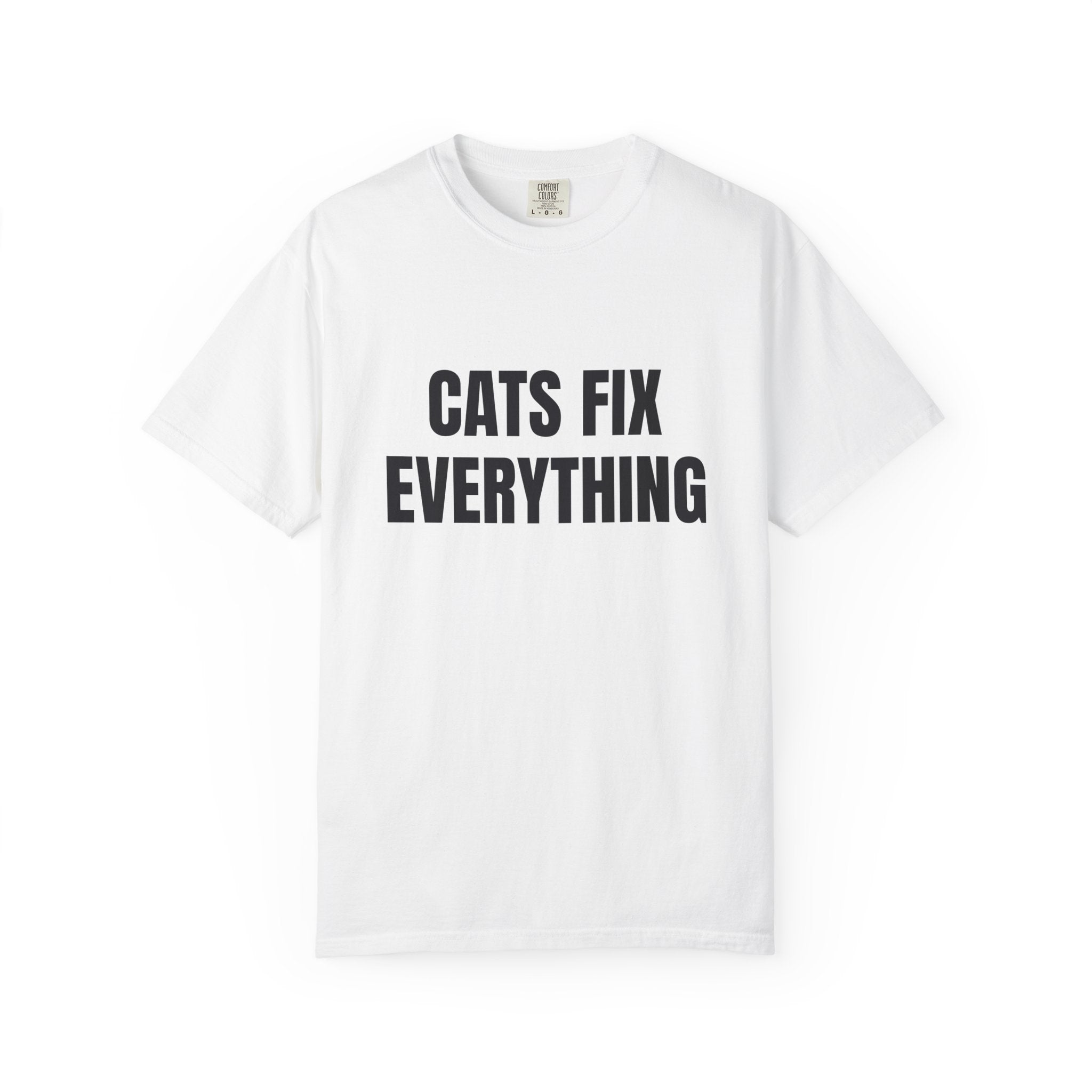 Cats Fix Everything Comfort Colors T-shirt in White