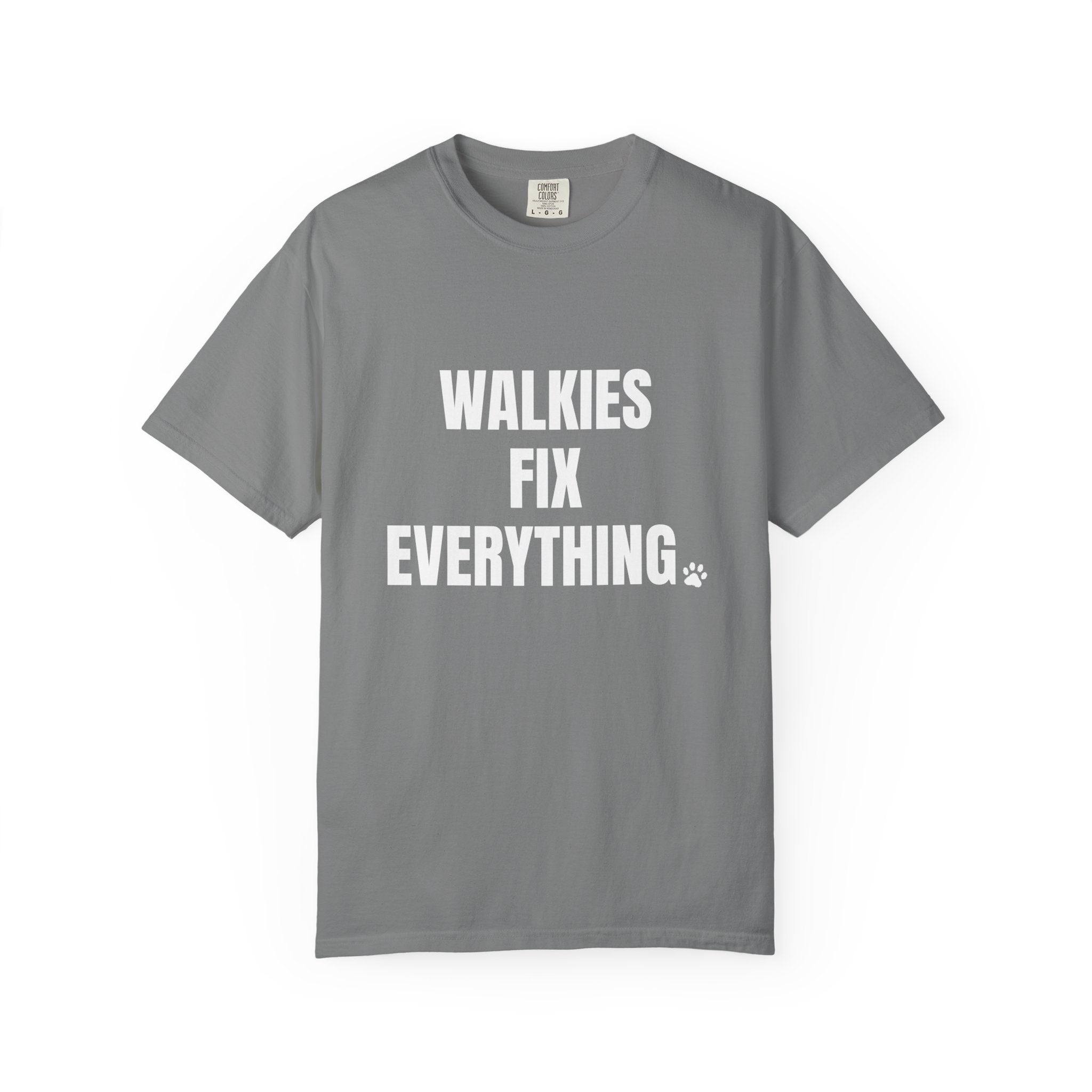 Walkies Fix Everything Comfort Colors T-shirt in Grey