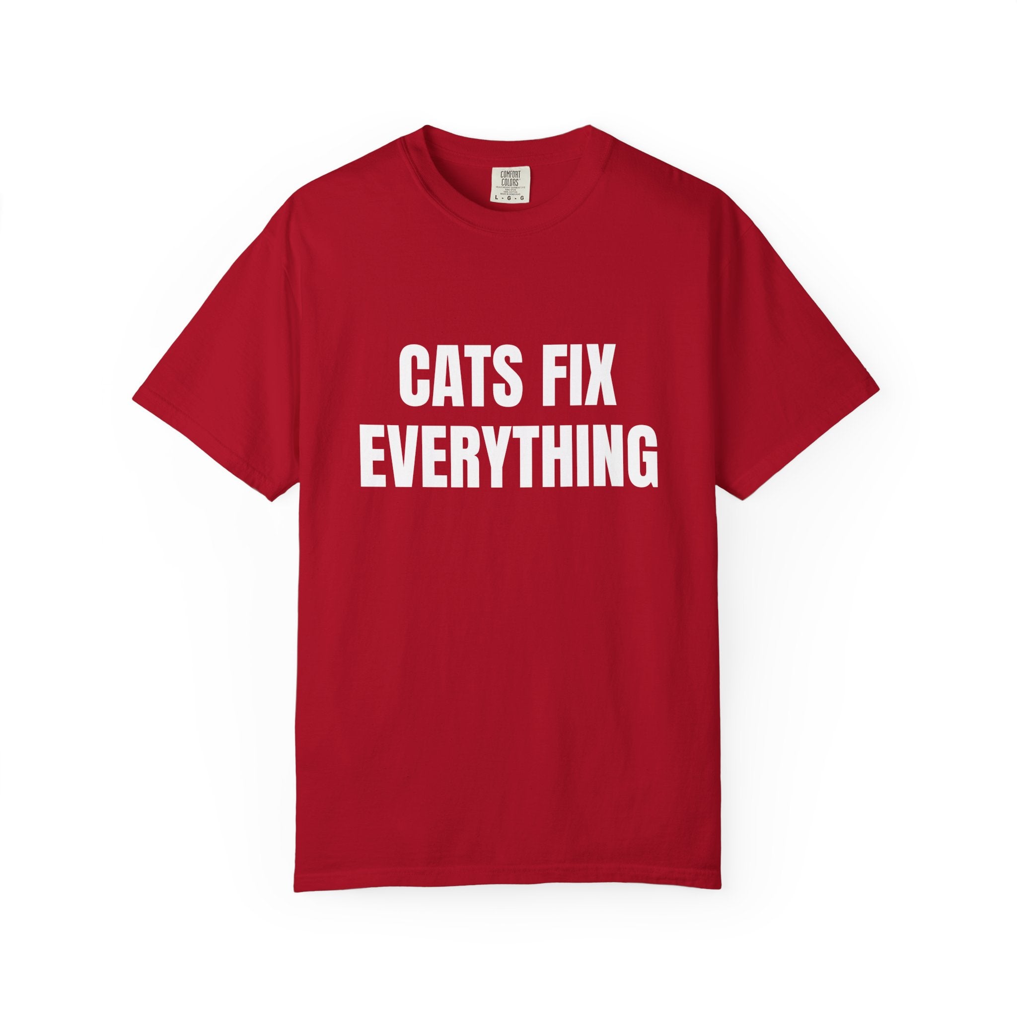 Cats Fix Everything Comfort Colors T-shirt in Red