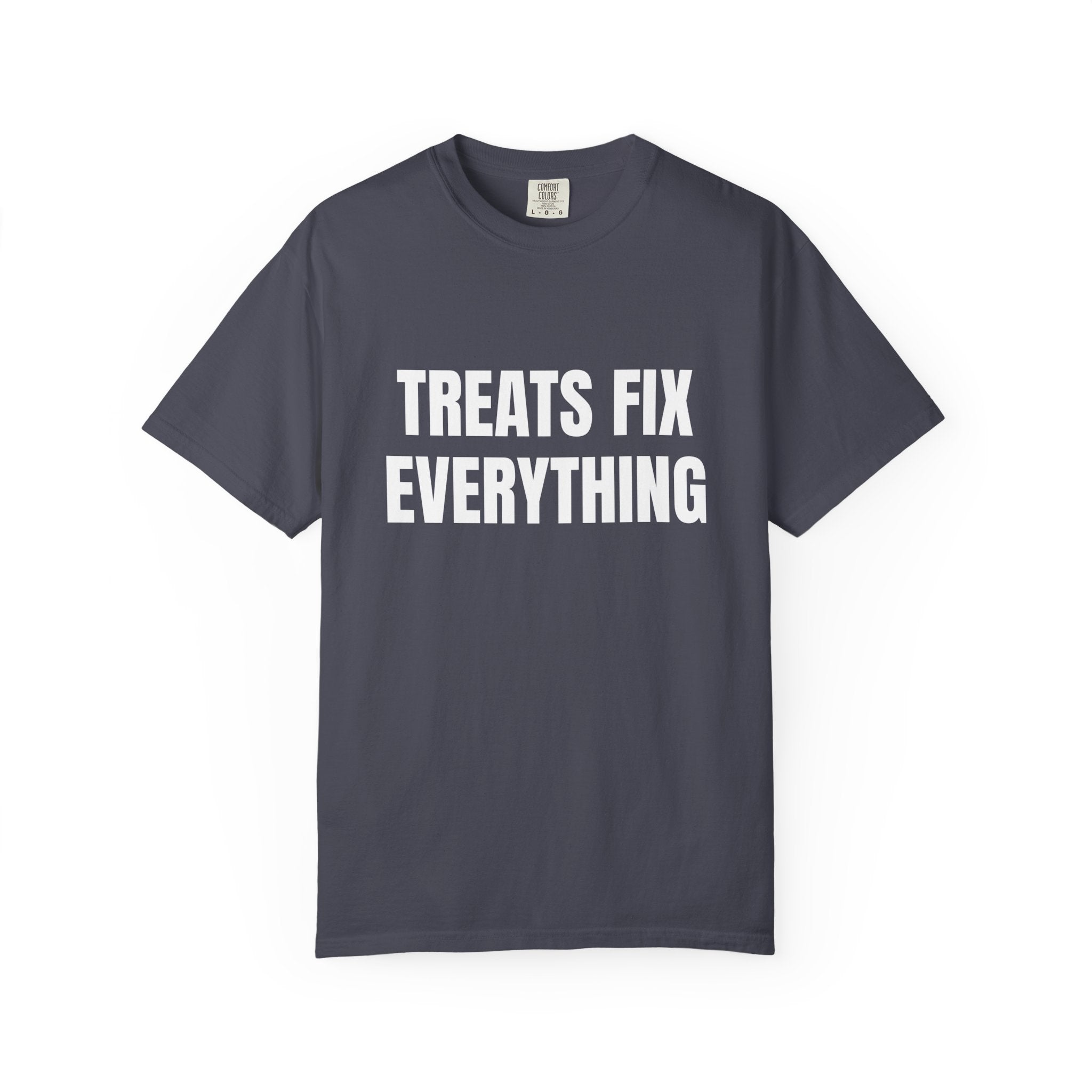 Treats Fix Everything Comfort Colors T-shirt in Navy