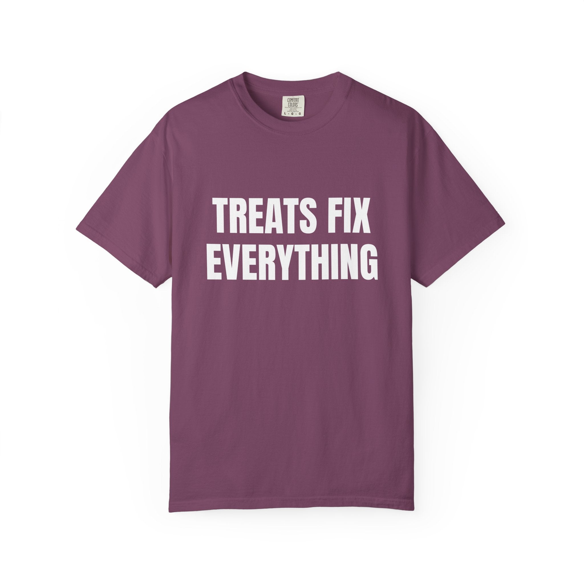 Treats Fix Everything Comfort Colors T-shirt in Berry