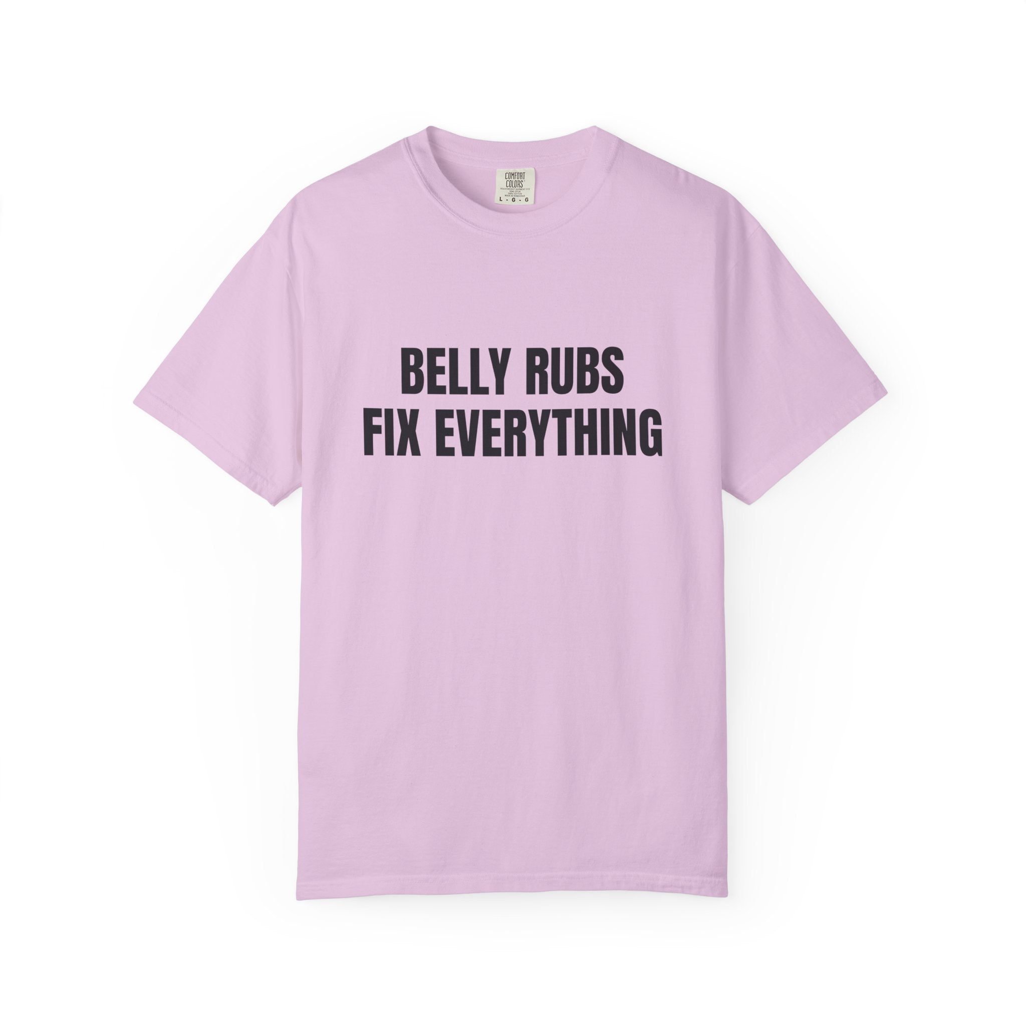 Belly Rubs Fix Everything Comfort Colors T-shirt in Orchid