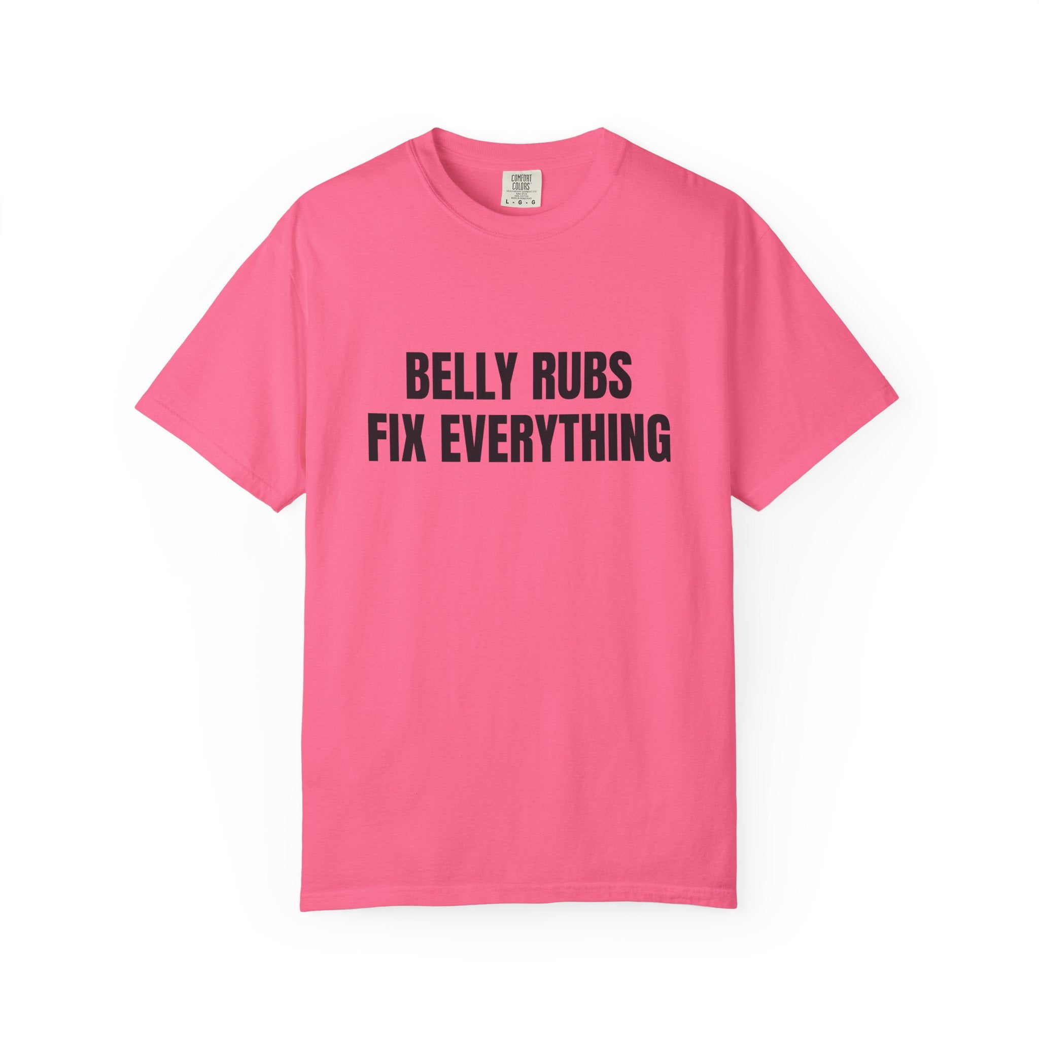 Belly Rubs Fix Everything Comfort Colors T-shirt in Crunchberry