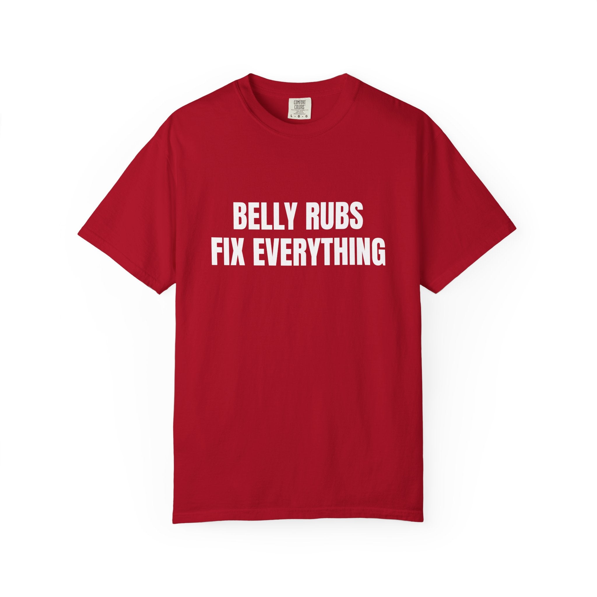 Belly Rubs Fix Everything Comfort Colors T-shirt in Red