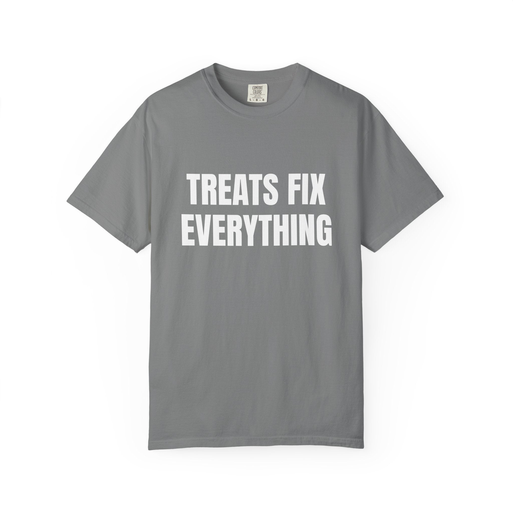 Treats Fix Everything Comfort Colors T-shirt in Grey